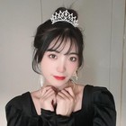  Princess Tiara Crystal Crown Headband Mini Silver Pearl Rhinestone Crown With 