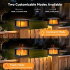 Solar Post Cap Lights Outdoor Flickering Flame Fence Lamp 4x4 Vinyl Wooden Posts