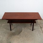 Mid Century Danish Modern Coffee Table Solid Teak Denmark Surfboard Shelf Mcm M