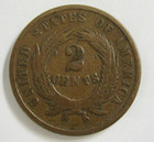 1864 Two Cent Piece 1st Year Issue Full Date Otherwise Great Coin Red Copper  74