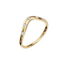 0 08 Ctw Lab Diamond Curved V Ring 18k Yellow Gold Bezel Set Stackable Band
