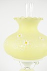 Vintage 60s Pale Yellow Hand Painted Floral Daisy Gone With The Wind Lamp Light