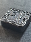 Vintage Sterling Silver Pill Box Ornate Trinket Snuff Box 925