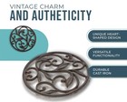 Cast Iron Trivet - Round With Vintage Pattern - Decorative Cast Iron Trivet For
