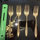 Vintage Dirigold Dirilyte Goldware Regal 4 Salad Forks Flatware Free Shipping