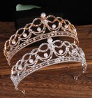 5 5cm Tall Pearl Crystal Tiara Crown Wedding Bridal Queen Princess For Women