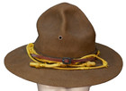 Wwi Us Army M1911 Cavalry Campaign Hat Wool Felt Yellow Cord   Leather Chinstrap