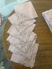 92  By 64  Square Pale Pink Italian Vintage Embordired Table Cloth And 6 Napkins