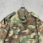 Vintage Us Army M65 Field Jacket Mens Medium Woodland Camo Cold Weather 80s