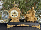 Antique C 1895 New Haven Philosopher Figural Statue Mantle Clock - See Video