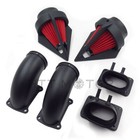 Black Dual Spike Air Cleaner Red Filter Kit Intake For Suzuki Boulevard M109r