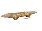 Vtg Australia Aboriginal Carved Timber Lizard  Wire Burn Art Goanna