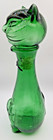 Vintage Green Glass Kitty Cat Decanter Empoli Italian 13 5 Inch Bottle 1960s Pic