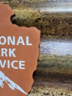 Vintage National Park Service Porcelain Sign Rare Old Arrowhead Ranger Camp 10 
