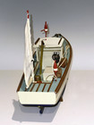 Vintage Style Wooden Model Fishing Boat Lobster Trap Sailboat Ship 20  Long