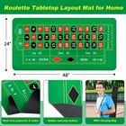 Poen Roulette Mat Tabletop Felt Layout Set Rubber Roulette Wheel Table Cover Cra