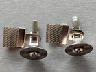 Vintage Retro Cufflinks Set Silver Tone Mesh Cuff Extenders Mid Century Mens