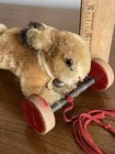 Steiff Vtg Small Rabbit Pull Toy Eccentric Wood Wheels Id Button Cheat Tag 5   