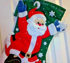 Finished Jumbo Bucilla Stocking Jolly Santa 28  Lined Completed Sequins Huge   