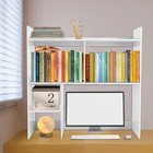 White Modern Desktop Shelf Desktop Display Rack Rectangular Desktop Bookshelf