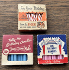 Lot Of 3 - Vtg Birthday Candles Assorted Tally Ho Betty Bolling Tiger Esso