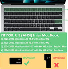 Keyboard Cover Skin For 2025-2022 Macbook Air 13 6 Inch 15 3 Inch M4 M3 M2 Black