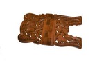 Vintage Teak Wood Leaf Book Holder Folding Bible Cookbook Stand Hand Carved 
