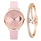 Lovely Moon Pattern Quartz Watch For Women With Strap Dial Ladies Wristwatch Mon