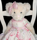 Rare Russ Berrie Fiona Teddy Bear 18 5  Plush Stuffed Animal Floral Dress   Bow