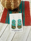 Navajo Sterling Silver   Turquoise Slab Dangle Earrings