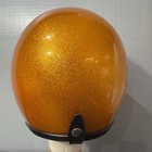 Vintage 1970s Gold Metal Flake Motorcycle Helmet Rop-4170 Retro Fits Like S m