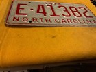 North Carolina Nc 1975 License Plate E 41382  7 Rustic Bargain