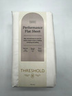 Queen 400 Thread Count Flat Sheet Sateen White 100  Cotton - Threshold