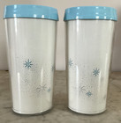 Vtg Atomic Starburst Plastic Tumblers - Insulated - Mcm - Set Of 2