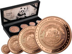2025 Liberia Panda 40th Anniversary 3 75oz 999 Copper Fractional Coin Set