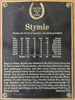 Horse Racing Hall Of Fame Plaque Presented To Stymie  Trainer Hirsch Jacobs