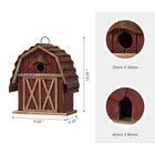 10 25  H Hanging Birdhouse Rustic Wooden Barn Garden Bird House For Outdoor