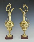 Beautifull Large 19c French Pair Gilt Bronze Ewers Napoleon Iii