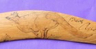 Original Vintage Australian Boomerang hand Etched Kangoroo From Late 1970   s