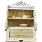 Bamboo Wood Bread Box 2-layer Large Kitchen Storage Containers Loaf Storage Bin