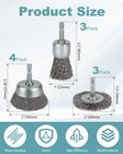 Wenora 10 Pcs Wire Brush For Drill Coarse Carbon Steel Crimping Wire Wheel Br   