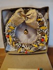 Vintage Japan 5  Bottle Brush Wreath W  Bananas And Fruit Gold Bow Mercury Bead