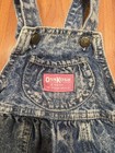 Vintage Oshkosh B gosh Bubble Overalls Vestbak - Acid Wash Denim- Pink Tag- 3 6m