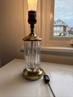 Vintage Clear Cast Glass And Brass Small Table Lamp Shade No Shade