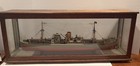 Antique Wooden Ship Model In Case Large Scratch Made Folk Art Local Pickup Only