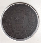 1864 Nova Scotia Half Cent Of Queen Victoria Km  7 Xf Details