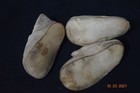 3 Antique Vintage Child Baby Lace Up White Shoes  a Pair And A Spare  Doll
