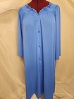 Vtg Shadowline Robe Nylon 1x Plus 48 Blue Embroidered Silky