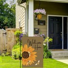 Spring Summer Garden Flag 12x18 Inch Double Sided Welcome Bee Sunflower Small