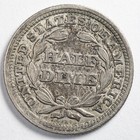 1855 Arrows Seated Liberty Silver Half Dime Almost Uncirculated  au 